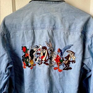 Looney Tunes Embroidered Denim shirt m